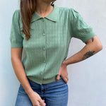 Top in maglia con bottoncini