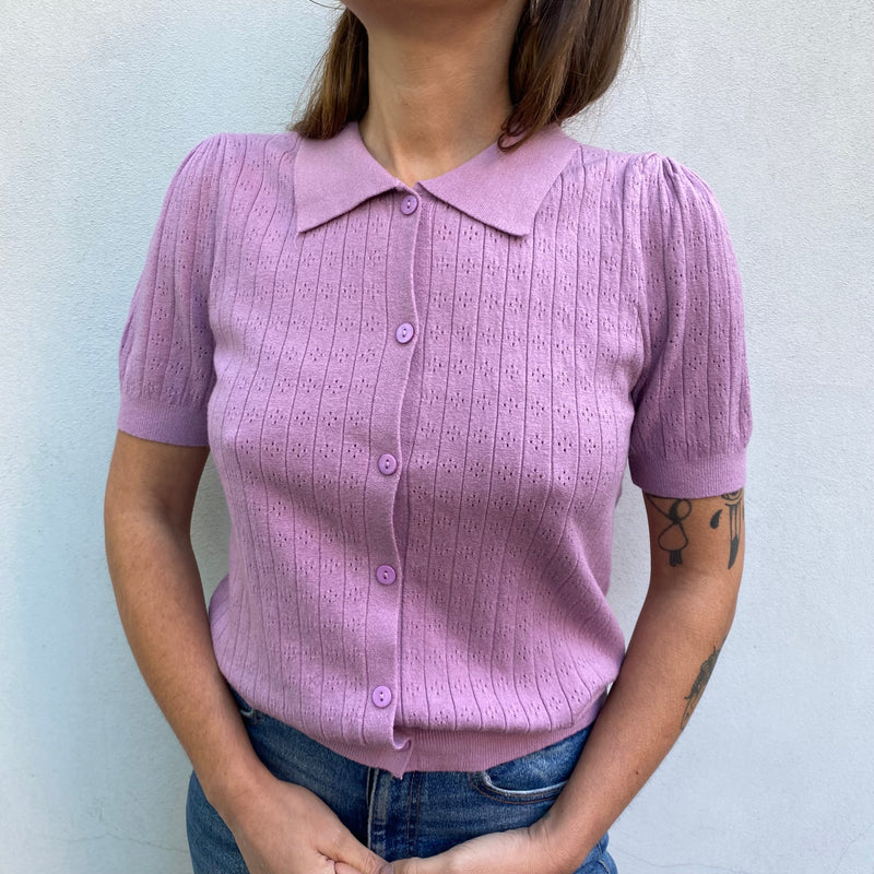 Top in maglia con bottoncini